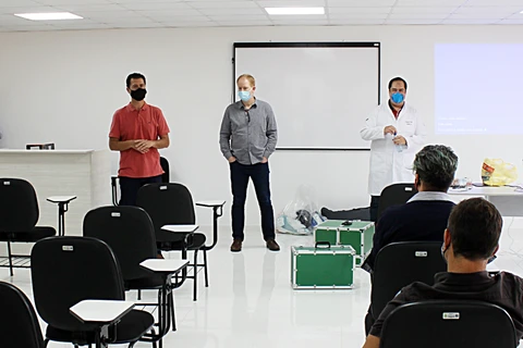 Profissionais da saúde participaram de treinamento para aperfeiçoar protocolo de atendimento da Covid-19