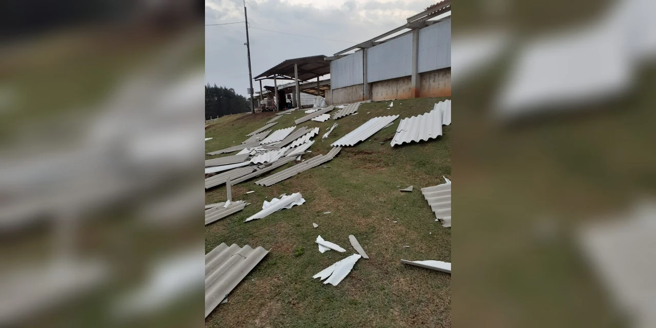 Vendaval atinge Carambeí e causa danos materiais em propriedades rurais