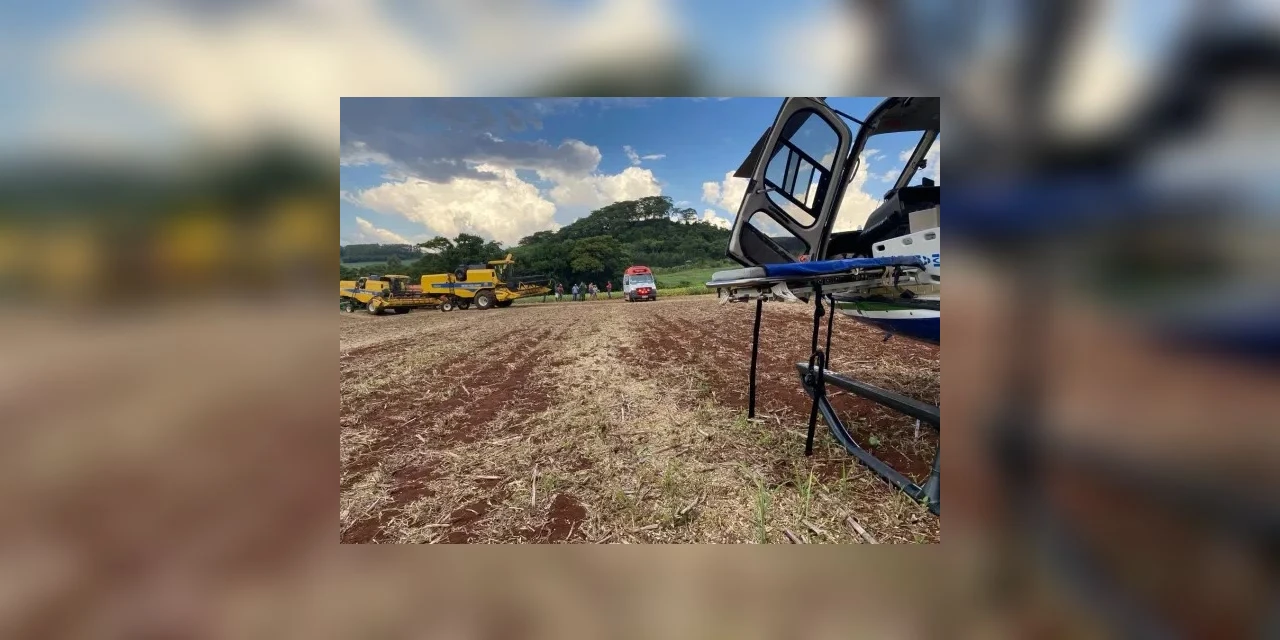 Homem é sugado por máquina agrícola em área rural do Paraná