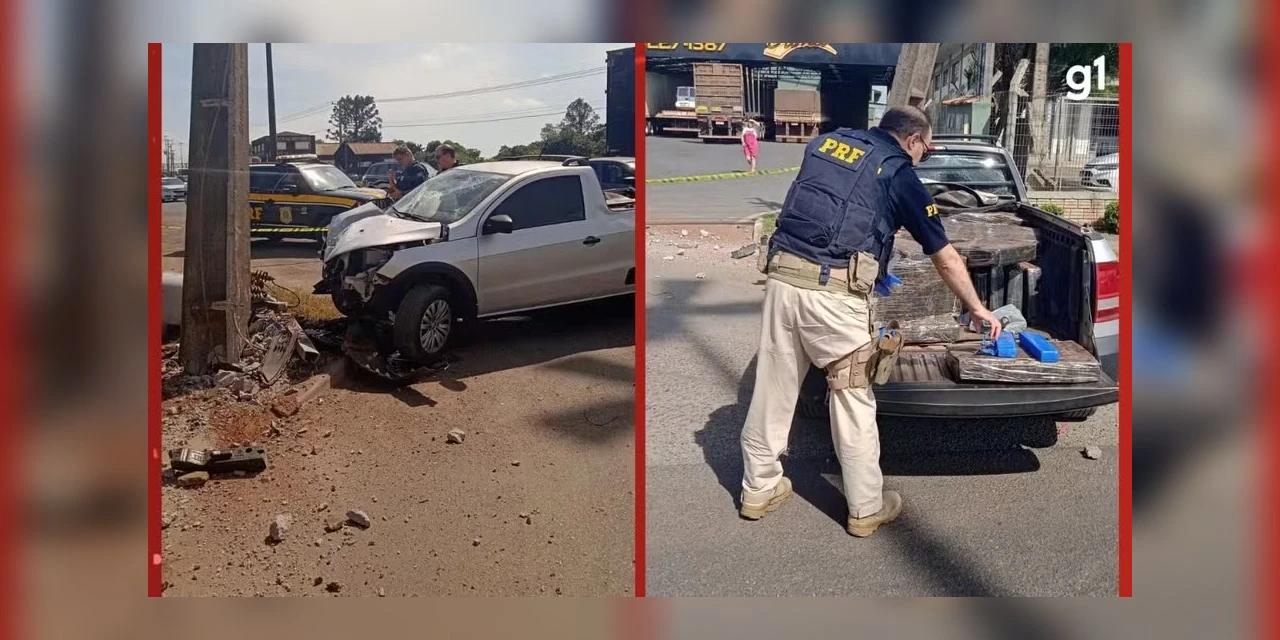 Perseguição policial termina com acidente e suspeito de tráfico de drogas preso na BR-373, em Ponta Grossa