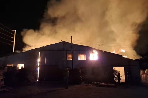 Fábrica de caixões é consumida por incêndio durante a madrugada, em Ponta Grossa