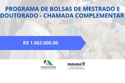 Novo edital do Estado garante mais R$ 1 milhão para bolsas de mestrado e doutorado