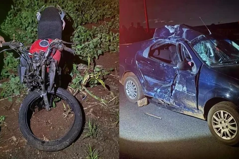 Duas pessoas morrem em acidente entre carro e moto na PR-090