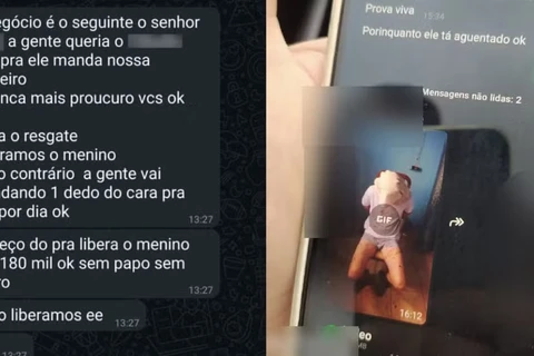 Mensagens mostram ameaças feitas ao pai do homem que forjou o próprio sequestro e pediu 'resgate' de R$ 180 mil, no Paraná