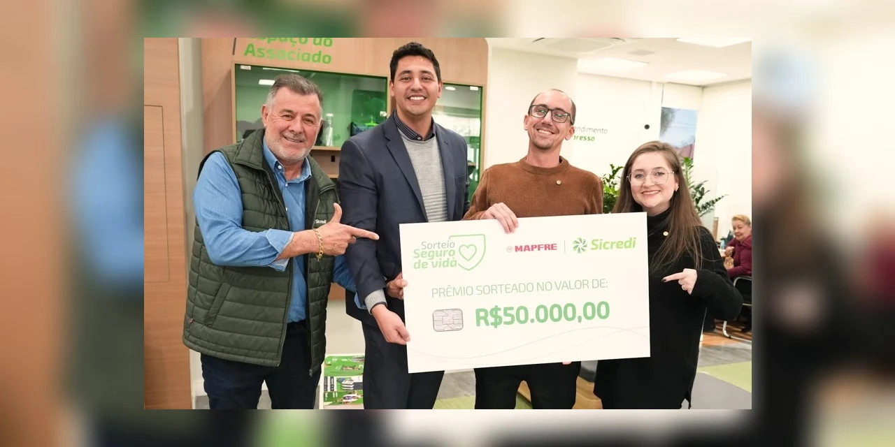 Associados do Sicredi ganham prêmios de R$ 50 mil do Seguro de Vida