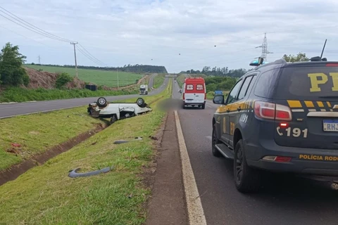 Idoso com CNH vencida morre ao ser ejetado de veículo na BR-376, no PR
