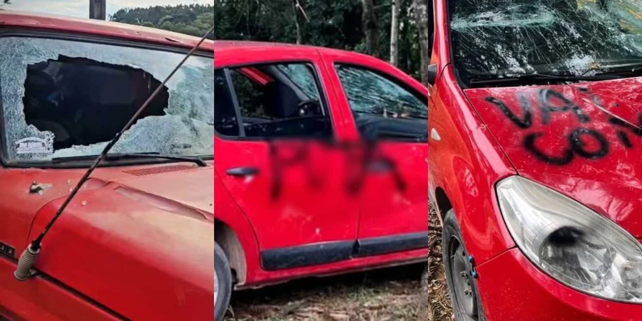 Briga de família acaba com carros destruídos, mulheres agredidas e dois presos