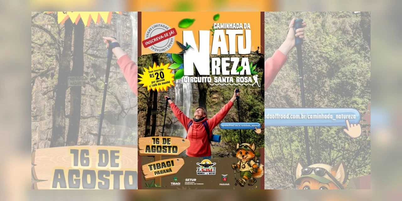 Inscrições para a Caminhada na Natureza Circuito Santa Rosa estão abertas em Tibagi